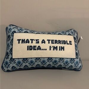 Blue and White Decorative Pillow